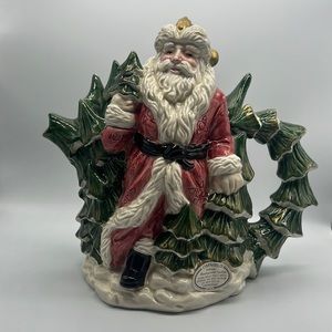 Vtg Fitz & Floyd Santa Clause Pitcher Omnibus Russian Wilderness 1990 2 QT~NWT
